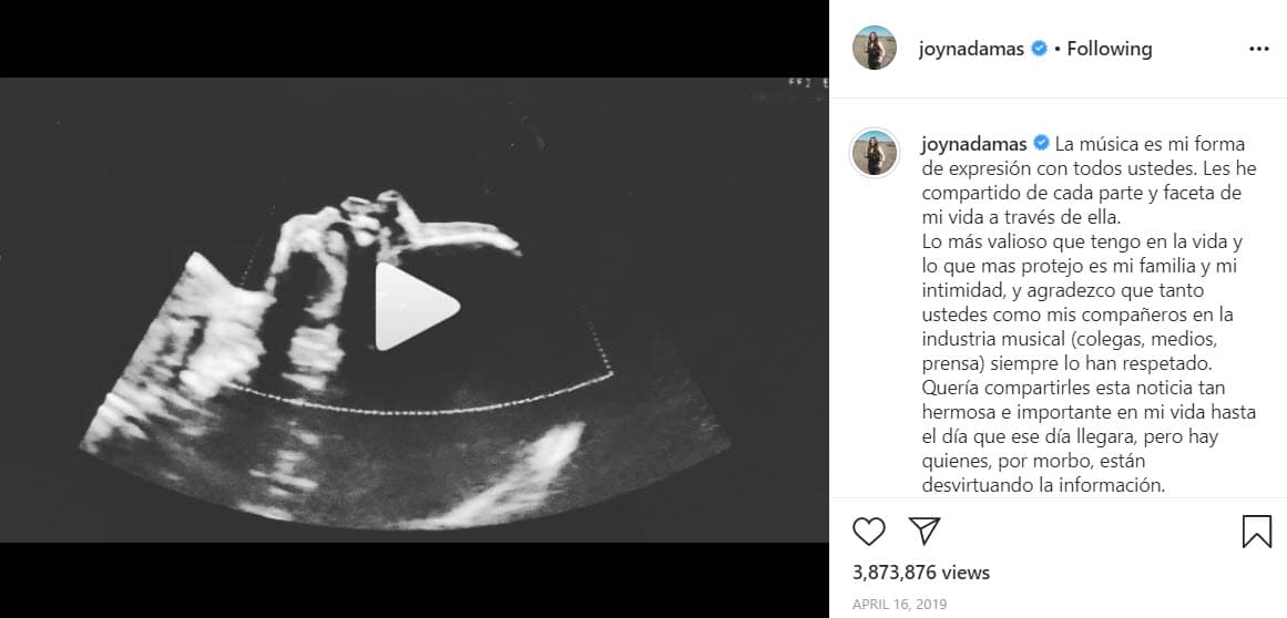 El 16 de abril de 2019 
<b>Joy Huerta habló de sus preferencias sexuales</b> y anunció a través de sus redes sociales que se convertiría en madre de una niña, a la que tendría junto a su esposa.
<br>