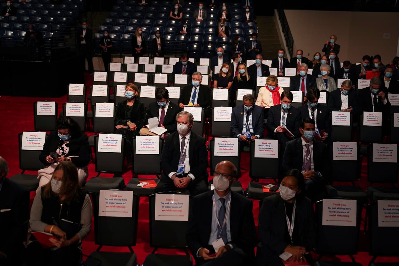 Los invitados a su llegada a la Universidad Belmont de Nashville. El presidente Donald Trump defendió su gestión hacia Corea del Norte, diciendo que su relación con Kim Jong-un ha evitado millones de muertes.