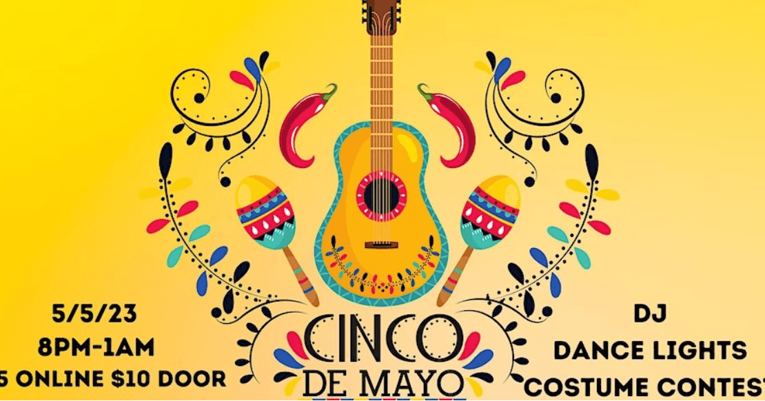 <b>Evento</b>: Cinco de Mayo dance party at Fortnight Brewing
<br>
<b>Fecha</b>: 5 de mayo.
<br>
<b>Lugar: </b>1006 SW Maynard Rd Cary, NC. 27511
<br>
<b>Sitio web</b>:
<a href="https://www.fortnightbrewing.com/">https://www.fortnightbrewing.com/</a>
<br>
<br>Fiesta que contará con música en vivo, un DJ, camiones de comida, un concurso de disfraces y más.