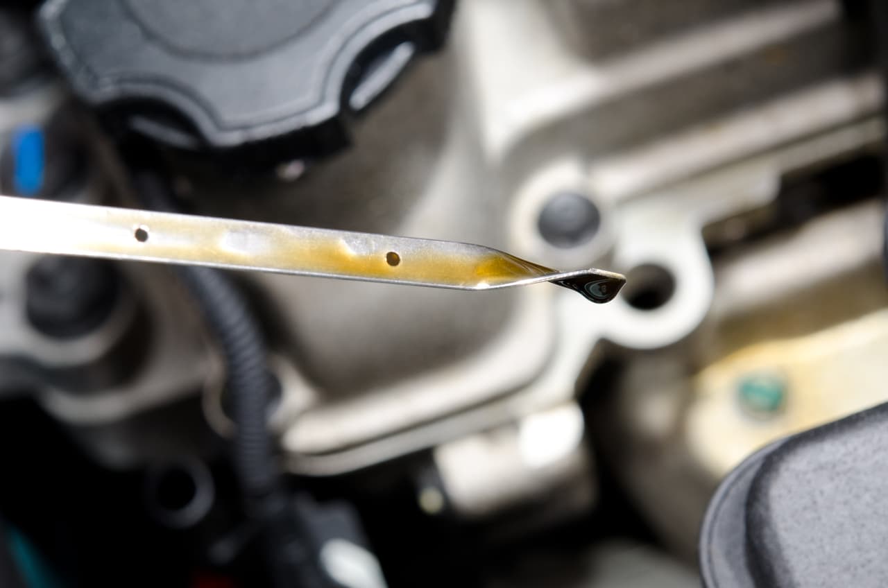 6) 
<b>Revisa el nivel de aceite por ambos lados de la varilla</b>. Si la marca se encuentra entre el nivel mínimo y máximo, está bien. Pero si el nivel se encuentra en el mínimo, hay que rellenar el faltante de aceite.