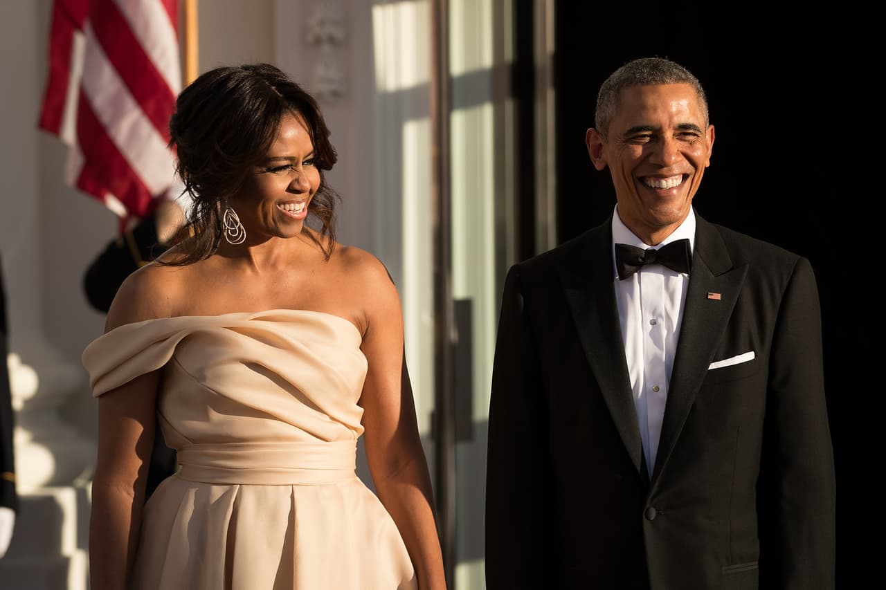 Michelle y Barack Obama en la recepción de la cena de estado ofrecida a líderes mundiales en mayo del 2016.