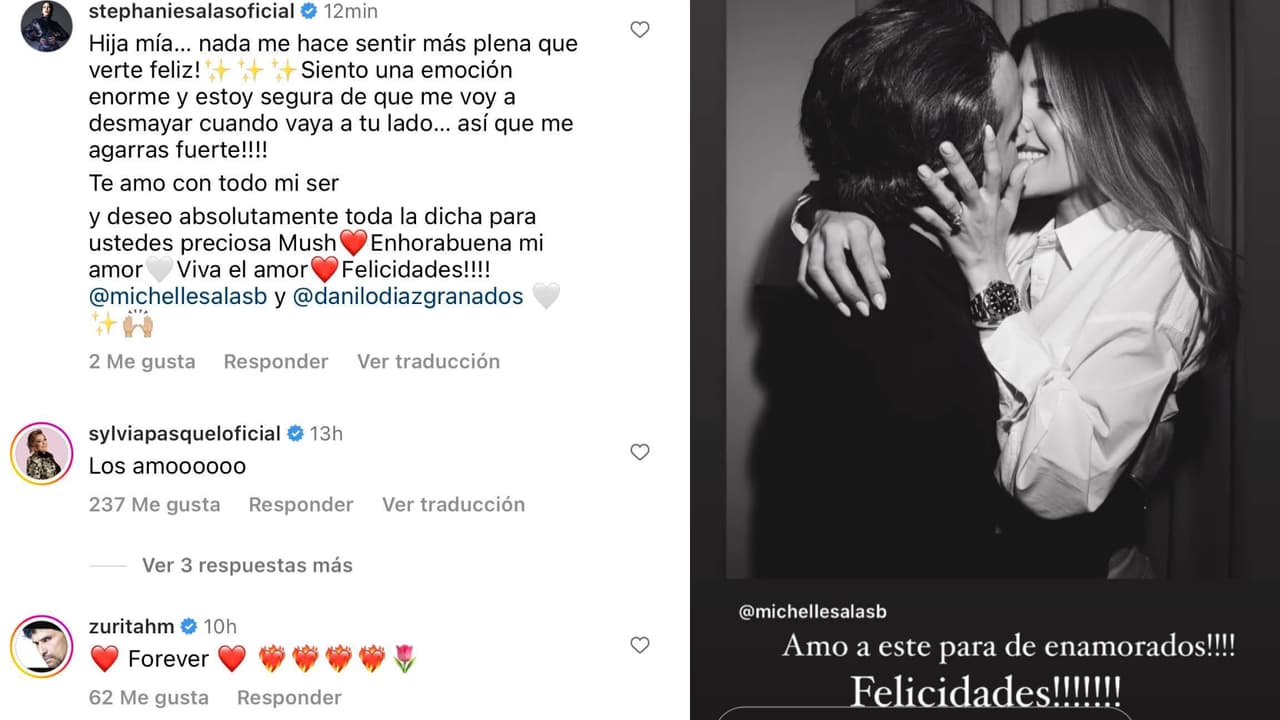 Stephanie Salas reaccionó con un amoroso mensaje para su hija Michelle Salas. Además, Sylvia Pasquel y Humberto Zurita también felicitaron a la pareja.