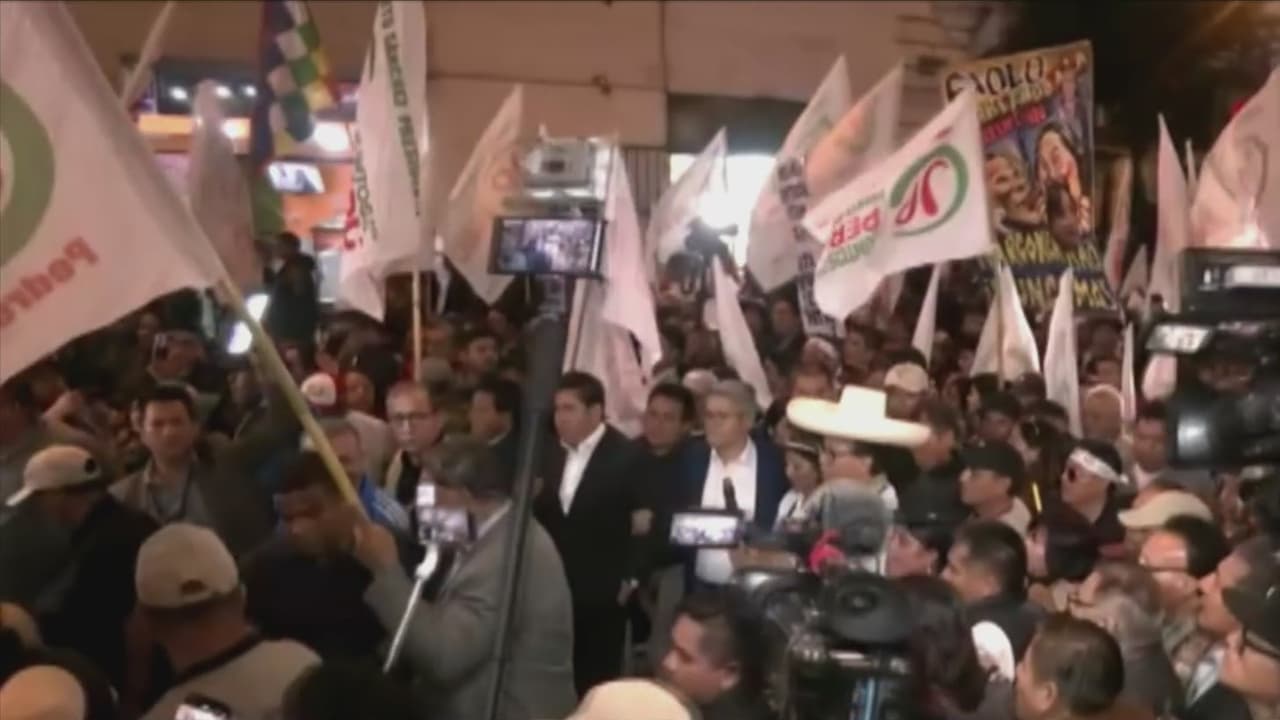 Roberto Sánchez lideró protesta por presuntas irregularidades electorales de su rival Keiko Fujimori