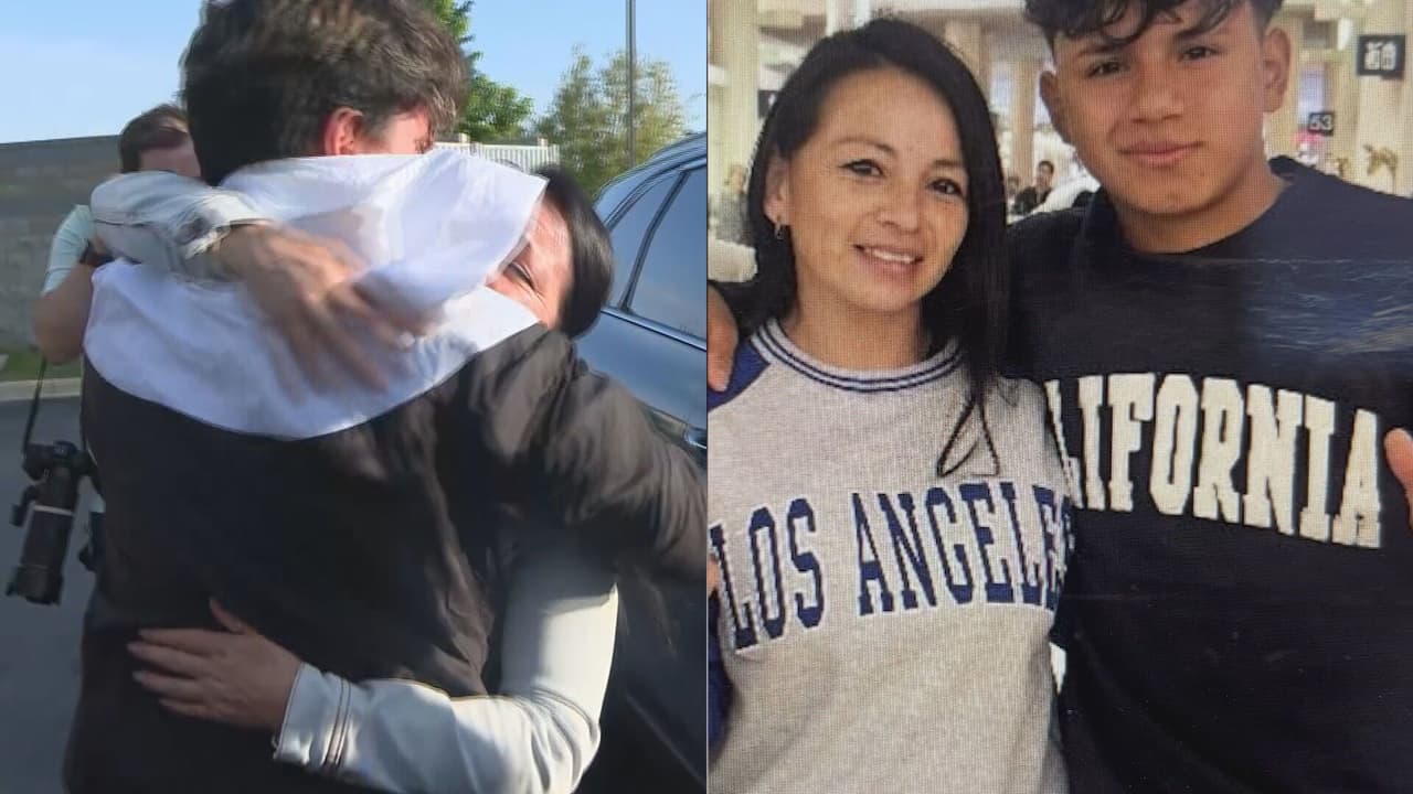 Liberado por ICE dos días antes de su graduación: Ricardo Navarrete y su mama se reencuentran en libertad