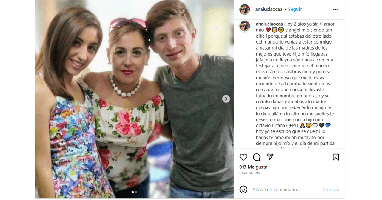 Mamá de Octavio Ocaña lo recordó en el Día de las Madres 2023
