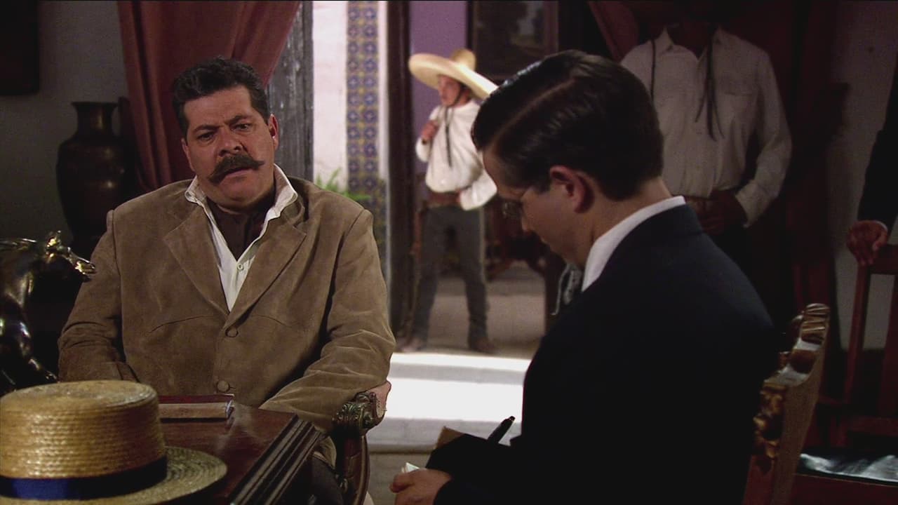 El reportero de El Universal, Regino Hernández, entrevista a Villa en su hacienda.