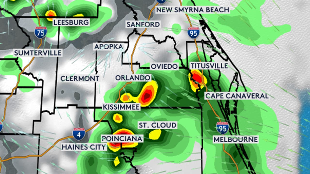 Florida Central tendrá una tarde tormentosa con acumulados de lluvia de hasta 3 pulgadas 