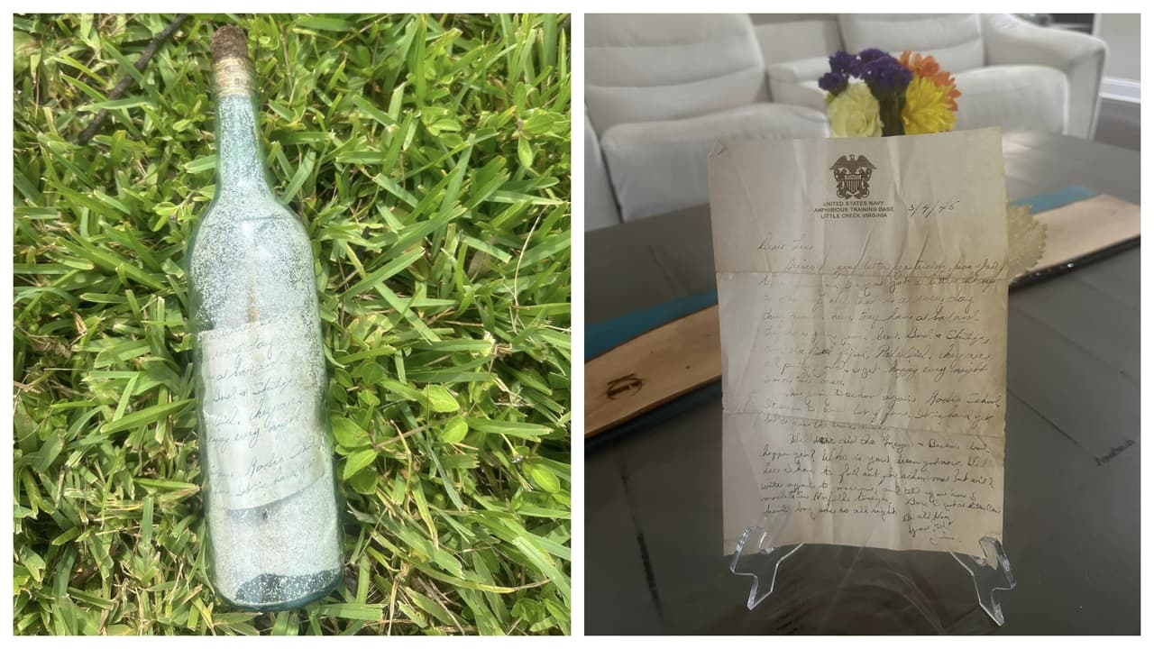 Mensaje en una botella: el huracán Debby arroja 'un tesoro' de la Segunda Guerra Mundial en la Bahía de Tampa