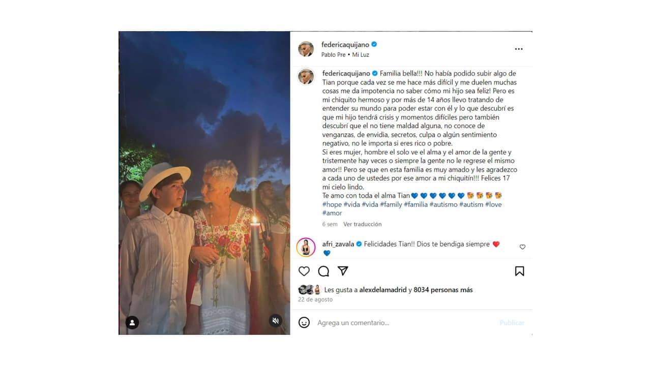 Sebastián cumplió 17 años en agosto.