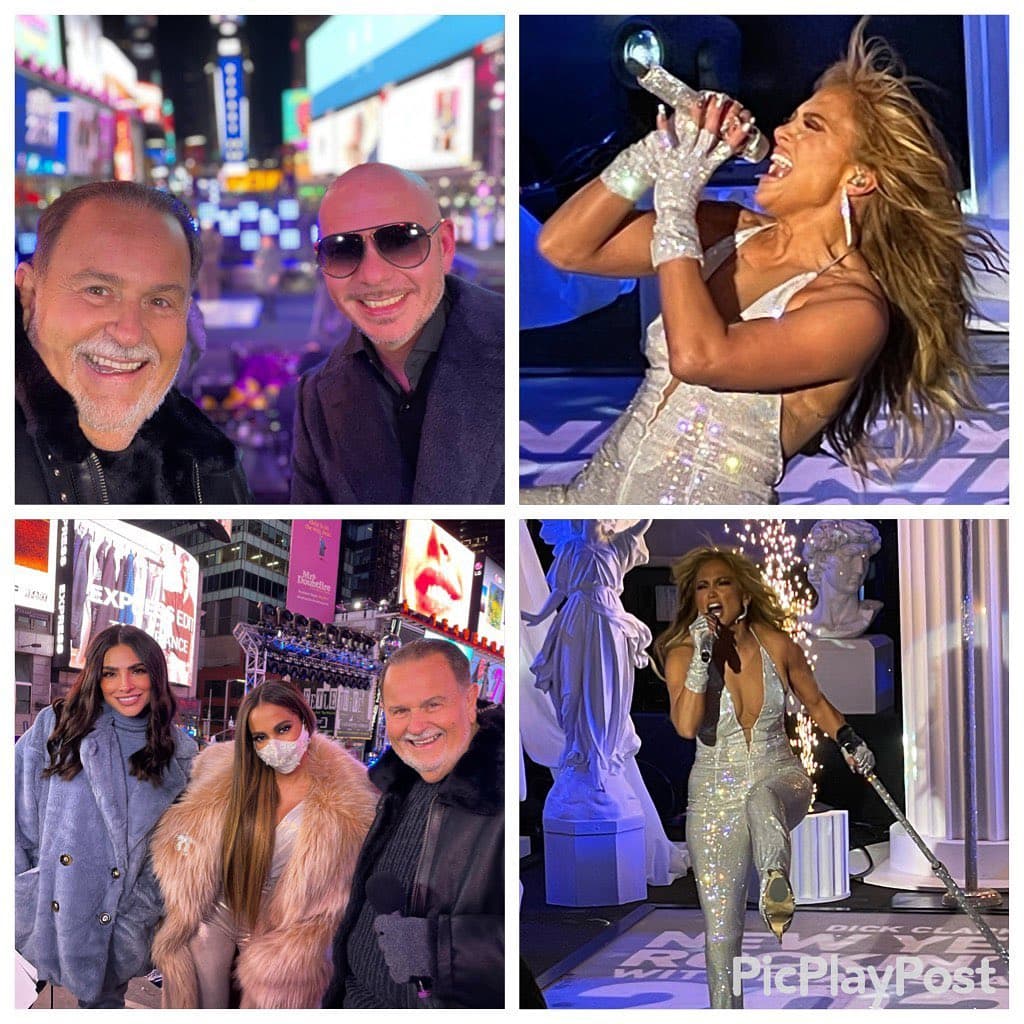 Pitbull, Jennifer López, Anitta, Jimmie Allen, Machine Gun Kelly, Cyndi Lauper y Billy Porter, entre otros, entretuvieron al público en casa, pues debido a la pandemia las autoridades prohibieron el acceso a la plaza.