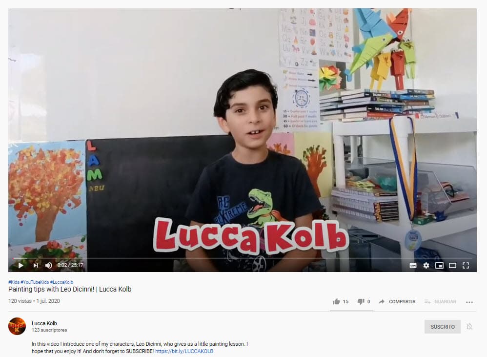Recientemente 
<b>debutó como YouTuber a sus 8 años</b>, y en su canal muestra cómo se divierte junto a sus hermanos, así como enseña algunas actividades como pintar y cocinar. 
<br>