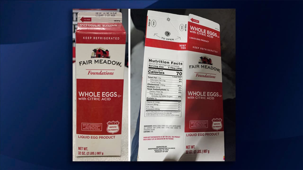 Retiran más de 4,000 libras de huevos líquidos en nueve estados por contener alérgenos