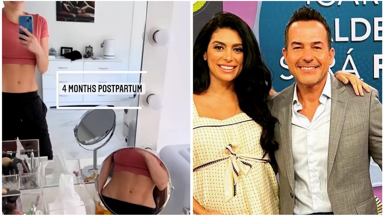 Pareja de Carlos Calderón presume sus cuadritos a 4 meses de haber dado a luz: esto hizo para lograrlo