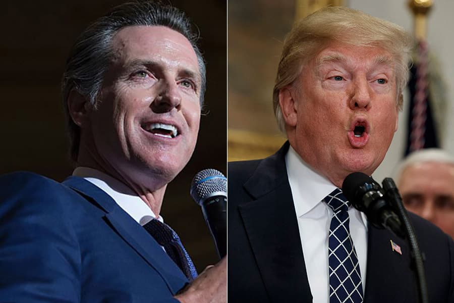 Este fue el primer 'pleito' de Newsom, ya como gobernador, con el presidente Trump