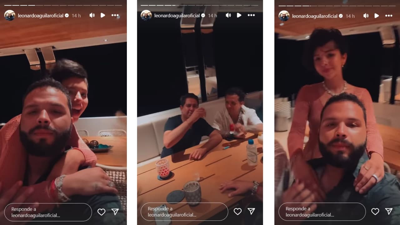 Ángela Aguilar y Nodal estuvieron festejando con Leonardo Aguilar.