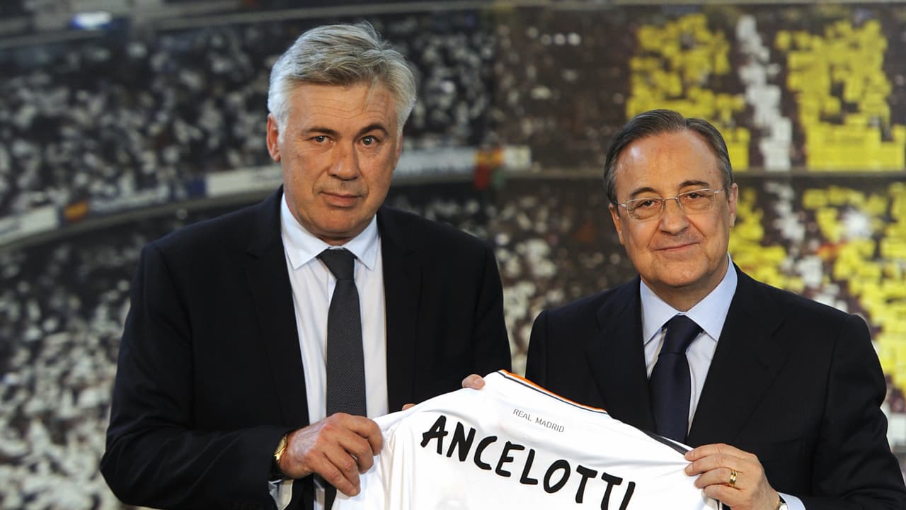 Ancelotti defendió a Florentino Pérez tras ataque de Ceferin 