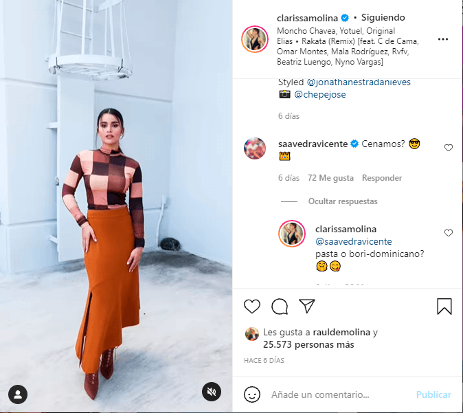 En otras ocasiones hemos visto que el boricua le propone planes, como en este video en el que le propuso una cena y ella le respondió si prefería pasta o bori dominicano.