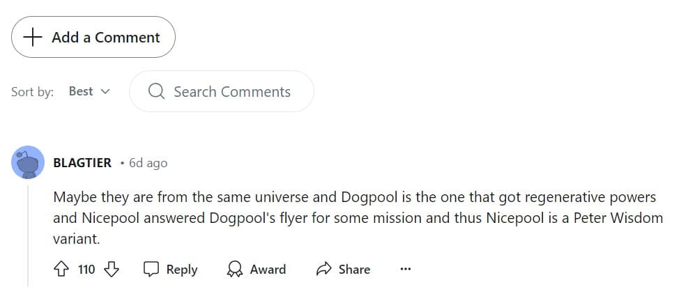 Teoría de un fan en Reddit asegura que Nicepool podría ser una variante de Peter Wilson.