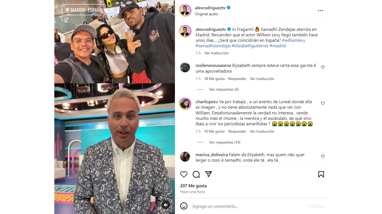 Alex Rodríguez reporta que Samadhi viajó a Madrid.