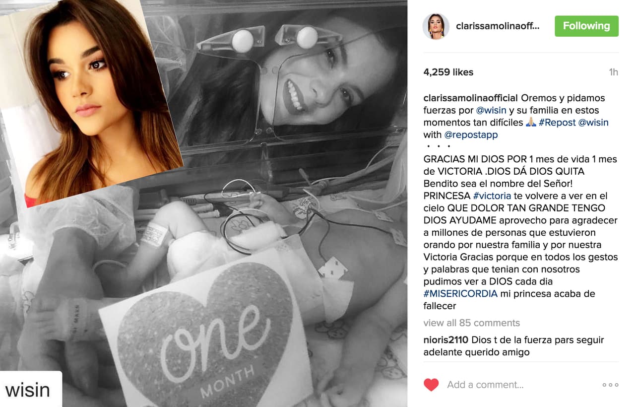 Clarissa le expresó a Wisin su apoyo en este momento.