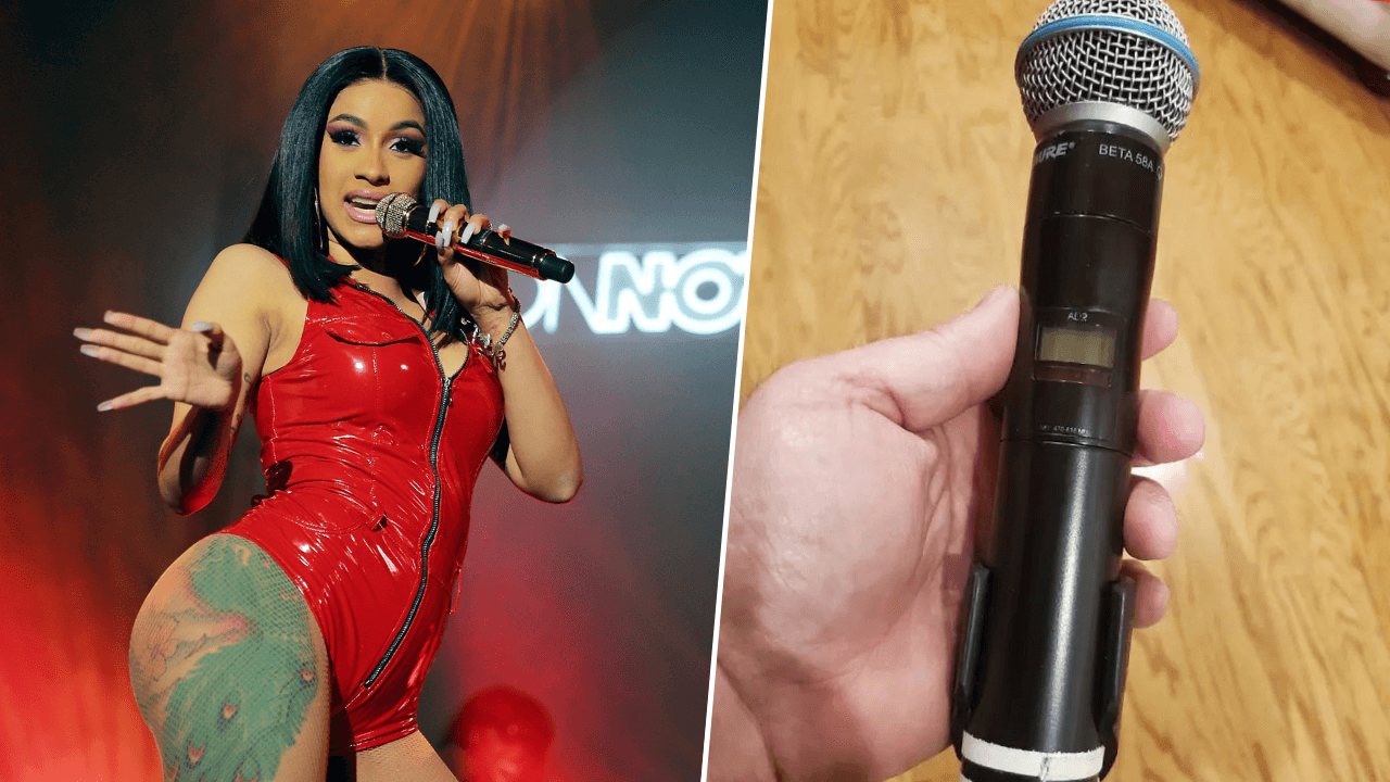 Subastan el micrófono que lanzó Cardi B a un fan durante un concierto en Las Vegas