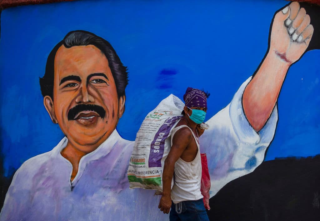 Un mural del presidente de Nicaragua, Daniel Ortega.