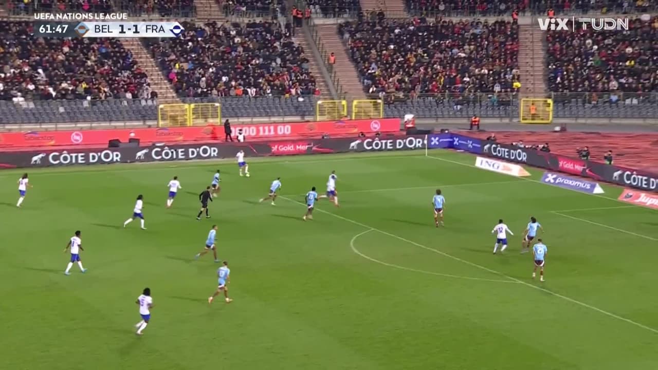 ¡Doblete de Muani! Francia le da la vuelta a Bélgica 1-2