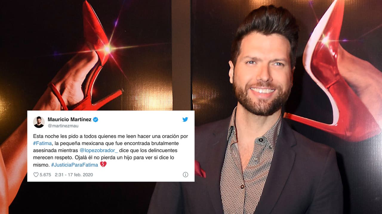 El actor
<b>Mauricio Martínez</b> escribió diferentes mensajes, tanto en español como inglés: "esta noche les pido a todos quienes me leen hacer una oración por #Fátima".