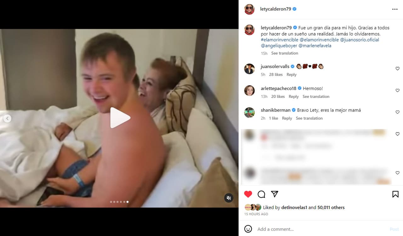 Luciano gritó de emoción al verse en la pantalla.