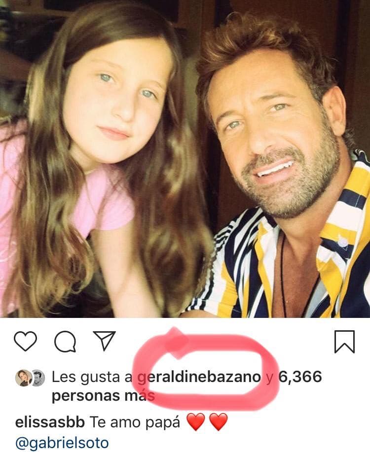 A dicha publicación reaccionó la ex de Gabriel Soto, la actriz Geraldine Bazán, pero su actual novia Irina Baeva se mantuvo al margen.