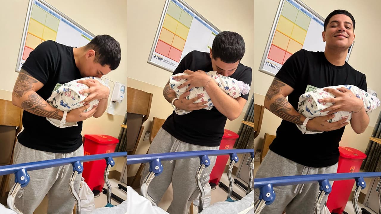 Eduin Caz compartió estas primeras fotos con su bebé Christian Osvaldo.