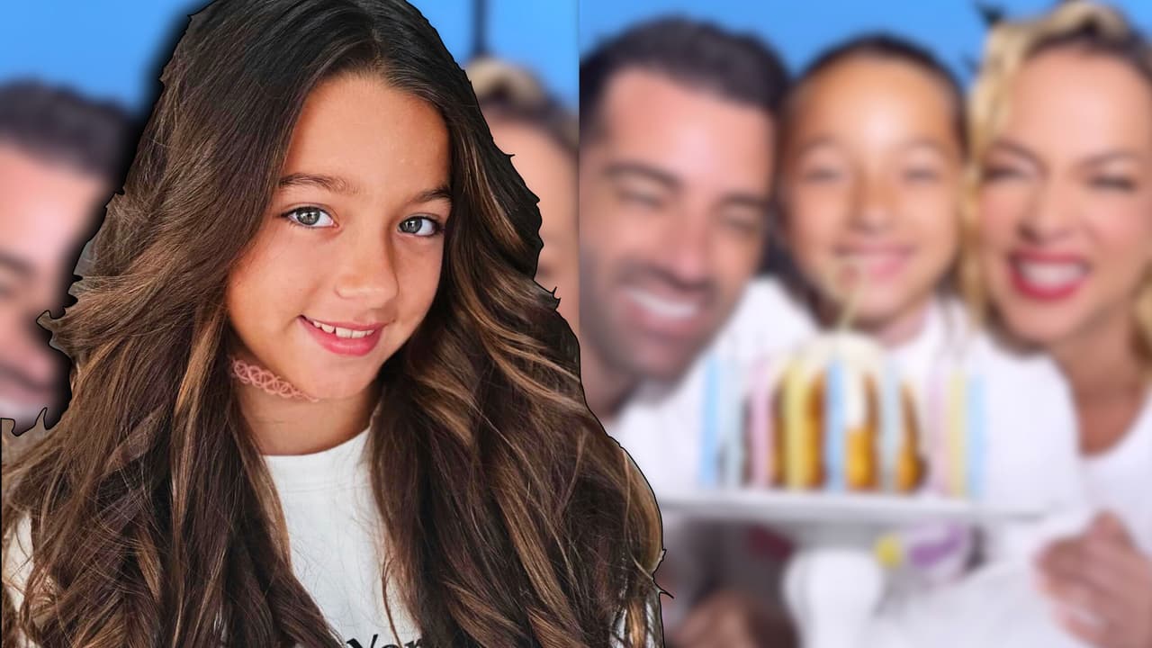 Alaïa celebra sus 9 con cuatro besos, sus papás juntos ¡y aumentándose la edad!