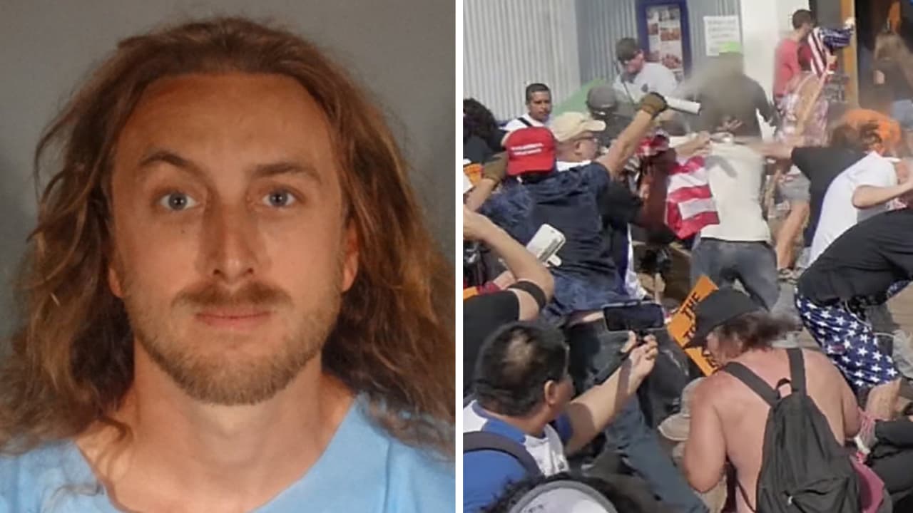 David Dempsey fue arrestado tras agredir a manifestantes en la ciudad de Santa Mónica.