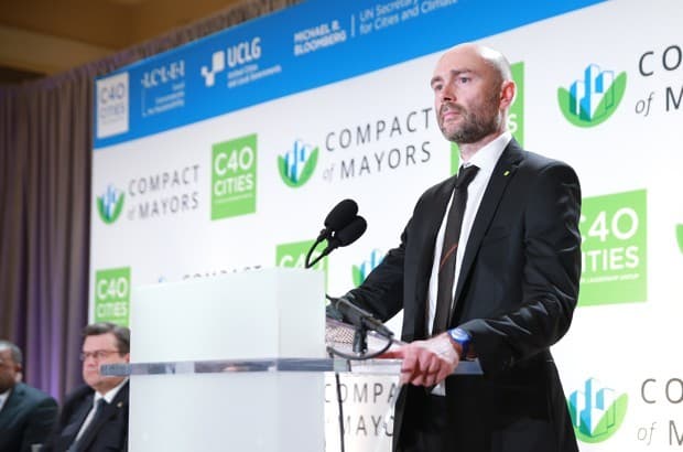 Mark Watts —director ejecutivo de C40— en la Climate Action 2016 Summit (Cumbre de Acción Climática de 2016) en Washington, D.C.