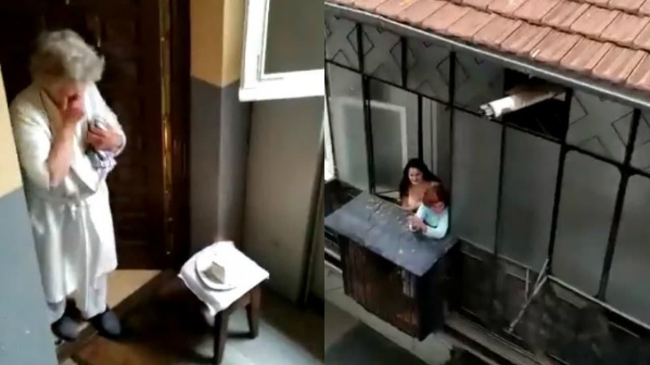 <b>Esta abuela cumplió 80 años aislada por el coronavirus y la sorpresa que le dieron sus vecinos te emocionará. | </b>La mujer celebró su cumpleaños sola aislada en su casa debido a la cuarentena que vivió España debido al coronavirus. Pero cuando abrió la puerta fue guiada por uno de sus vecinos hacia la ventana para recibir la sorpresa.