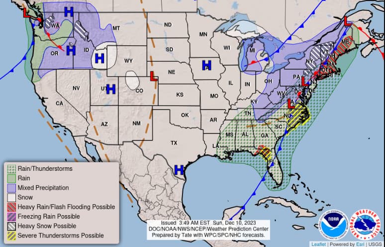 Una tormenta afecta la Costa Este este fin de semana: hay fuertes lluvias y posibles inundaciones