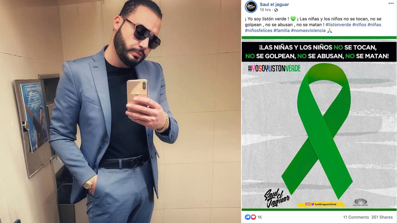 <b>Saúl El Jaguar</b> tomó partido por los niños y se sumó a la iniciativa #YoSoyListonVerde: "las niñas y los niños no se tocan, no se golpean, no se abusan, no se matan".
