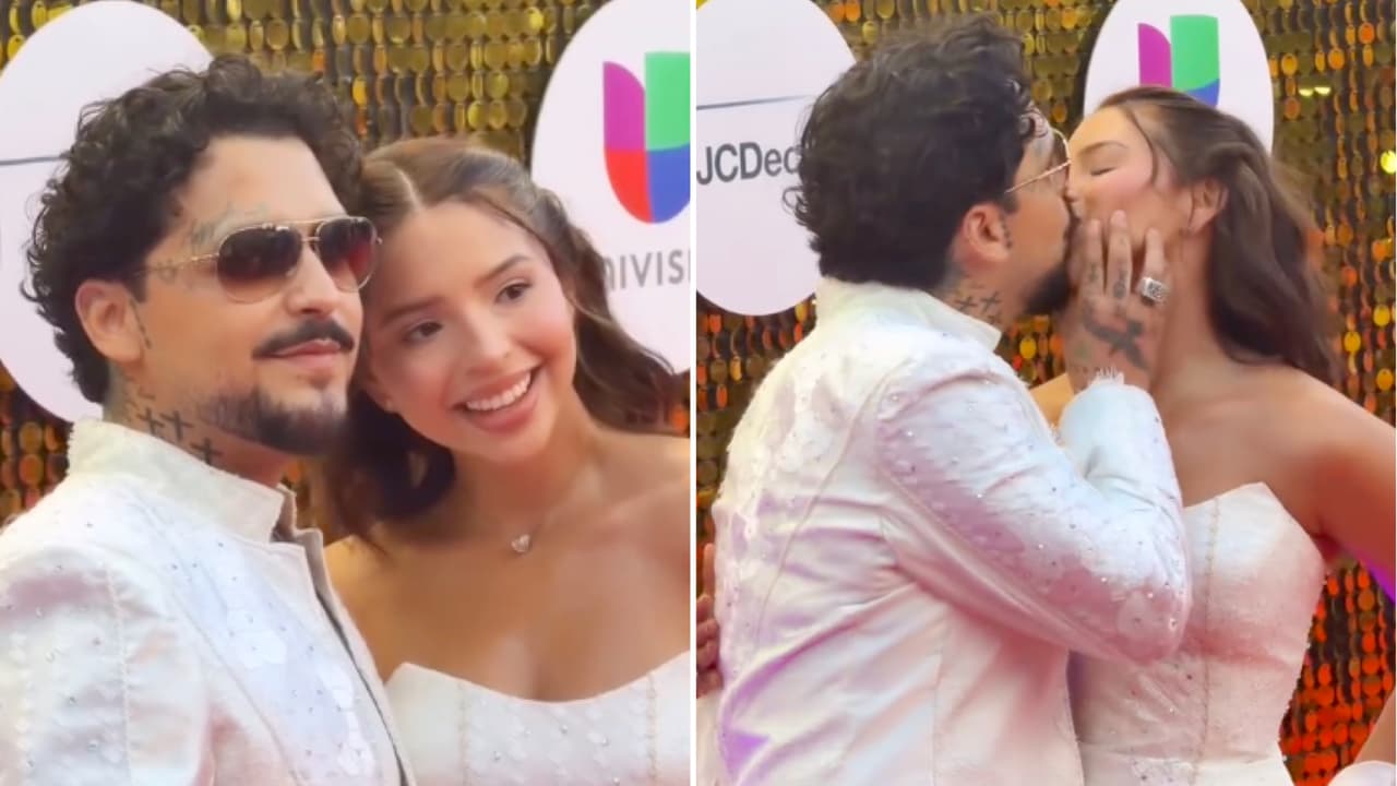 Ángela Aguilar y Nodal con 'look nupcial': así conquistan la alfombra roja de Premios Juventud 2026