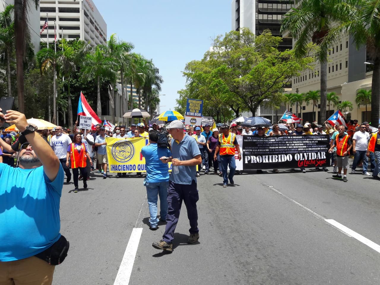 Marcha contra las medidas de austeridad en Puerto Rico.