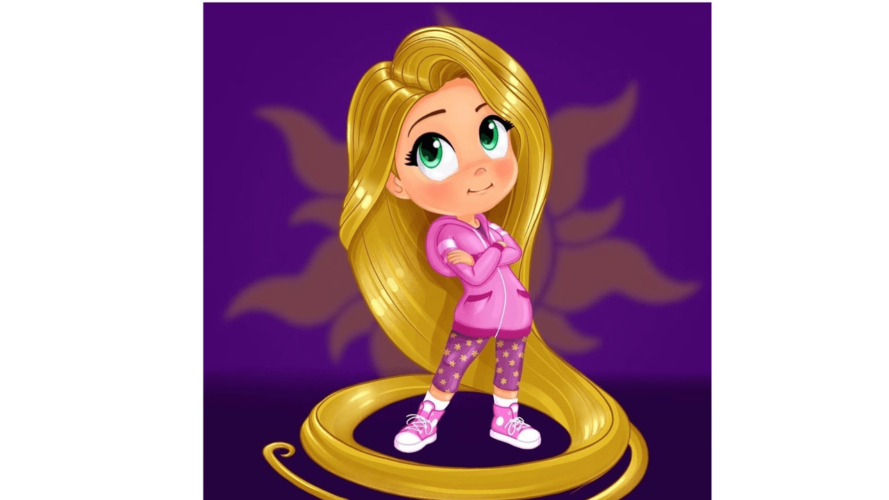 <b>Rapunzel </b>fue hecha de dos maneras: una con tonalidades más brillosas y con ropa muy casual, una sudadera y unos pants que encantó a sus seguidores.