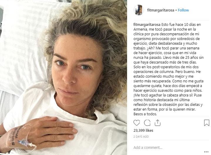 Margarita Rosa de Francisco pasó un tremendo susto cuando el pasado 5 de septiembre sufrió una fuerte descompensación que la llevó al hospital.