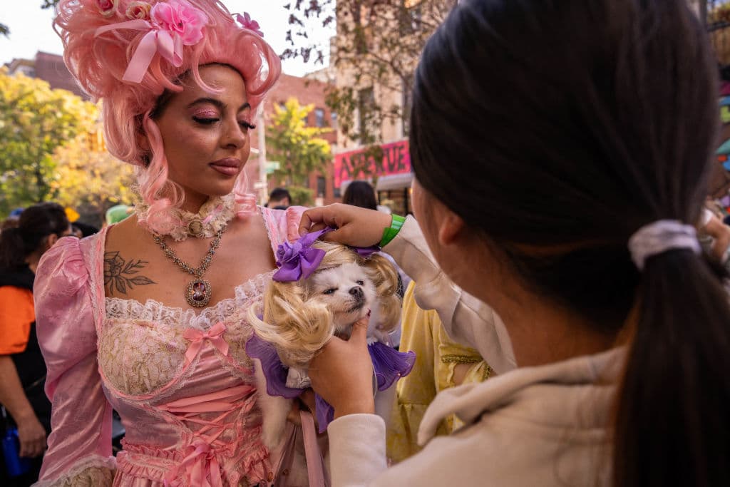 Con atuendos coloridos decenas de mascotas y sus dueños desfilaron por el East Village.
<br>