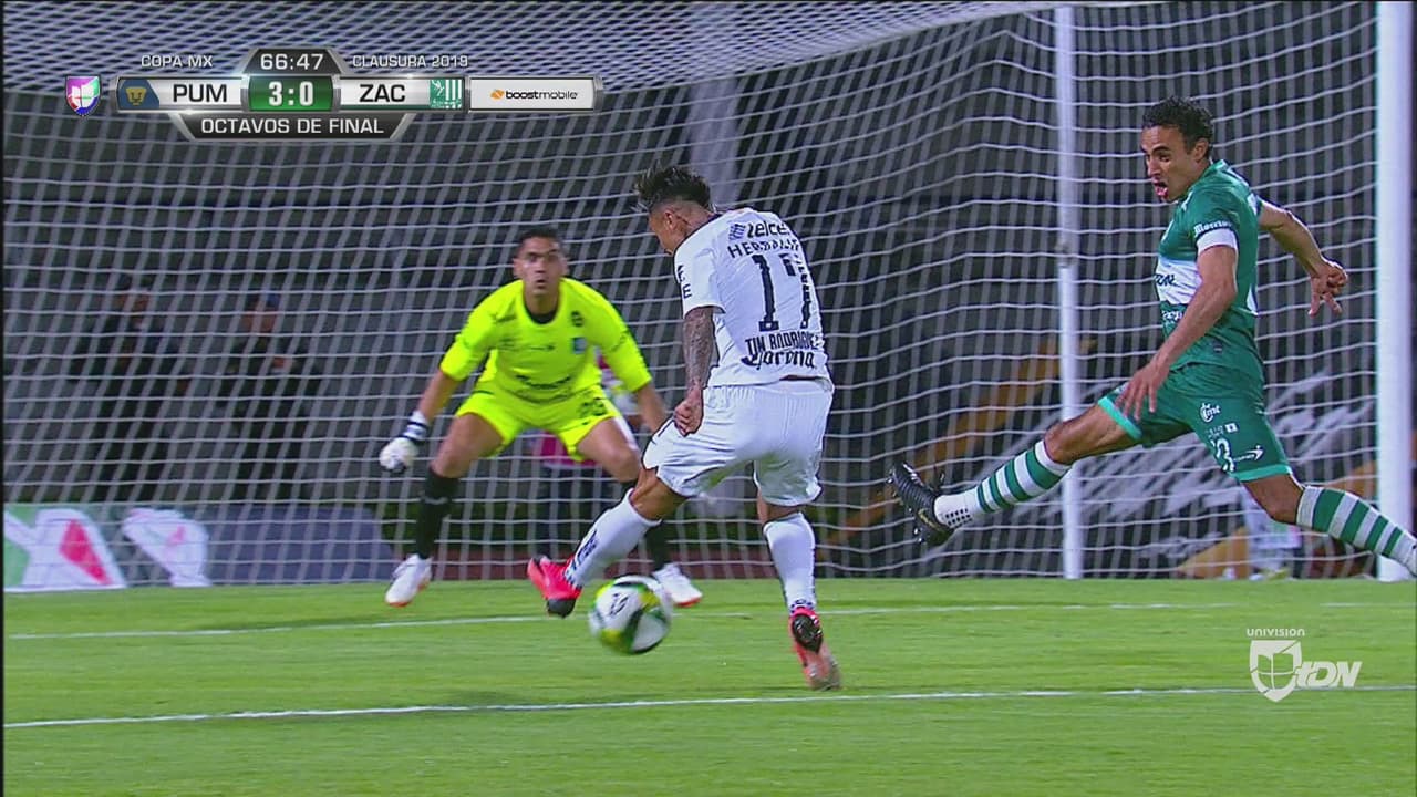 Ya es 3-0 de Pumas al Zacatepec cortesía de Martín Rodríguez