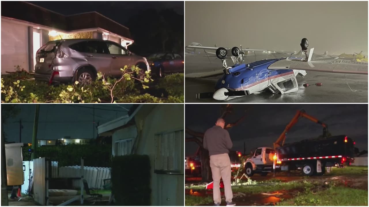 Residentes en el condado de Broward pasaron un mal rato a causa de los fenómenos naturales que causaron múltiples estragos, como la caída de árboles, daños en varias viviendas y hasta el volcamiento de avionetas. “Fueron cinco segundos que parecían cinco años”, expresa Giuseppe, quien vive en Davie y cuya casa móvil se vio afectada la madrugada de este miércoles.