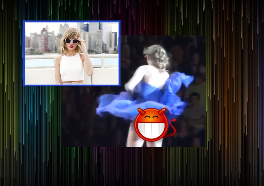 La pobre de Tay en pleno show mostró el color de ropa interior.