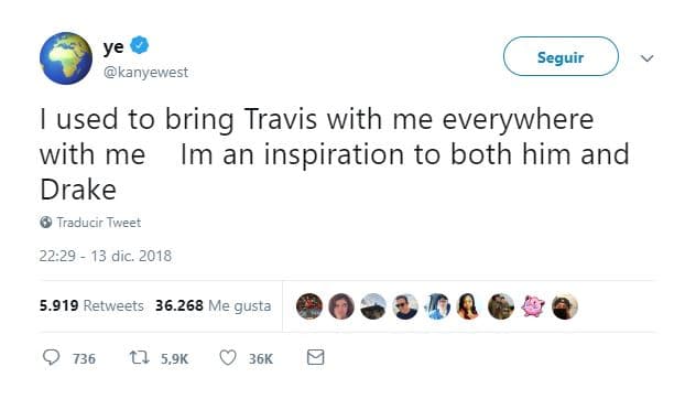 “Solía llevar a Travis (Scott) conmigo a todos lados. Soy una inspiración para ambos para él y para Drake”.
<br>
