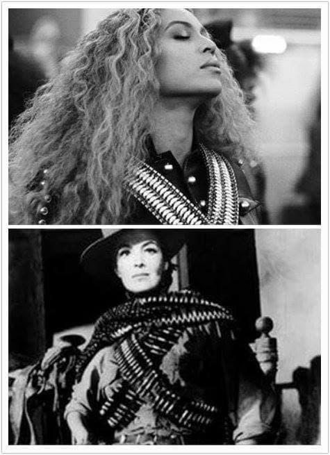 'Bey' comparada con María Felix, por la especie de "cariilera" que llevaba en el pecho.