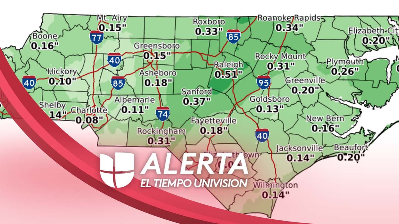 Continúan tormentas aisladas y emiten advertencia por inundaciones este jueves en Carolina del Norte