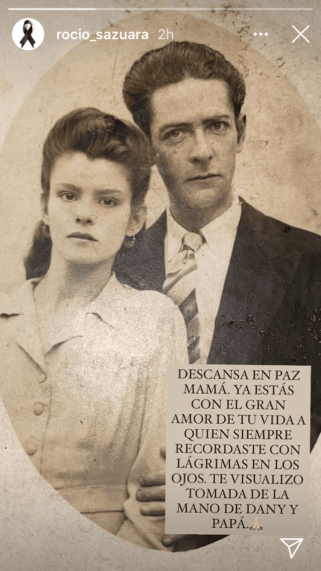 En sus historias de Instagram también publicó el retrato de sus padres y un resumido mensaje con el que dio a conocer la triste noticia. 
<br>