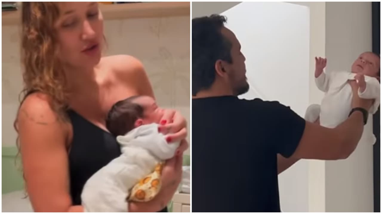 Gabriela Pugliesi e namorado são criticados por forma de segurar filho de 1 mês: há riscos?